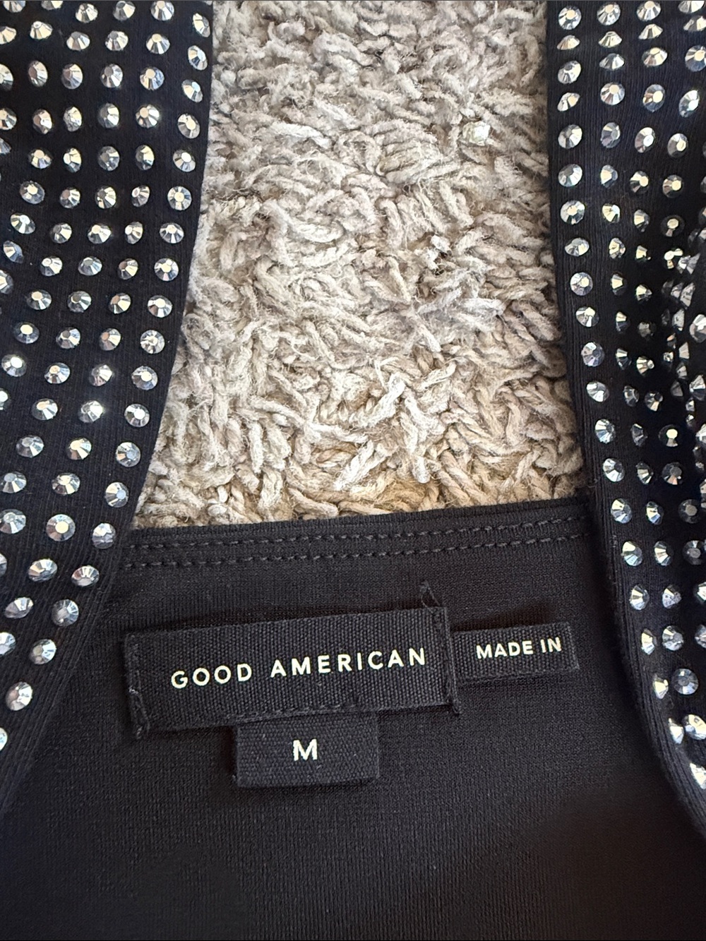 Good American Black Studded Square-Neck Tank - Picture 6 of 7